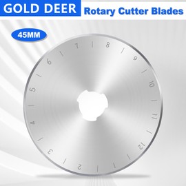 GOLD DEER 10Pack 45MM Rotary Cutter Blades Sharp Replacement Rotary Blades Fabric Cutter Wheel Fabric Cutter Wheel Rotary Cutter for Scrapbooking Sewing Arts Crafts Fits Olfa, Fiskars