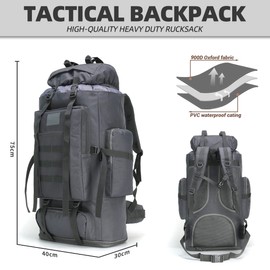 KXBUNQD 100L Hiking Camping Backpack Tactical Backpack for Men Large Survival Hunting Waterproof Backpack Molle Rucksack Military Camping Backpacking Daypack
