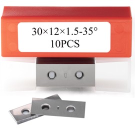 30mm Square Carbide Inserts Replacements Cutters Knives Blades 30×12×1.5mm-35° for Flush Trim Router Bit Woodworking Spiral/Helical Planer Cutter Head or Lathe Turning 10pcs