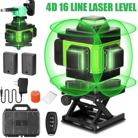 Unbranded 4D 360° 16 Lines Green Laser Level Auto Self Leveling Rotary Cross Measure