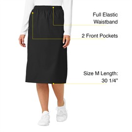 WonderWink WonderWORK Women’s Pull-On Cargo Skirt — Black, X Large