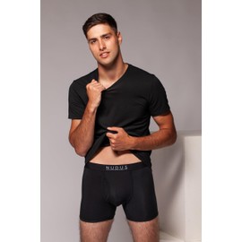 Men's Bamboo Rayon Underwear - Ultra Soft Breathable Boxer Briefs - 4 Pack Black