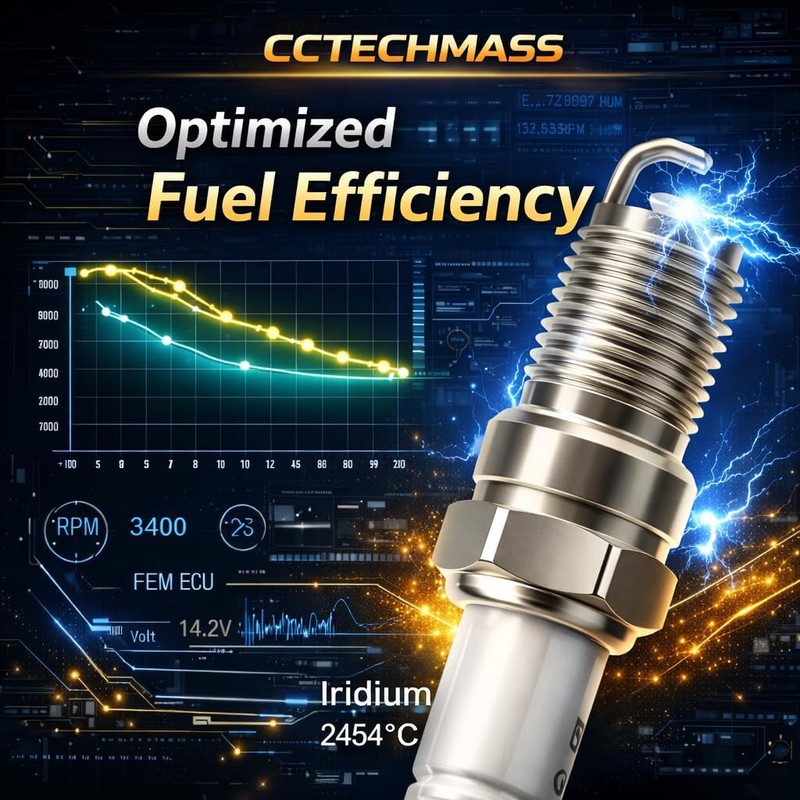 CCTECHMASS Iridium Spark Plugs 4 Pack | Fit for 2013-2018