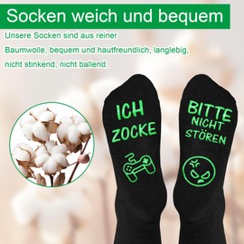 Funny Socks with Saying Bitte Nicht Stören Ich Game, Gaming Socks Gifts, Gamer Gift for Gamers Men Women Women, b