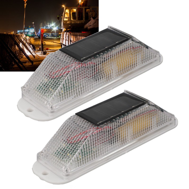 2pcs Solar Strobe Warning Light Waterproof Light Control High Bright