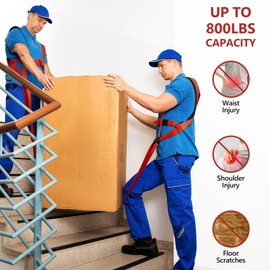 KEDSUM Moving Straps - Lifting Straps Moving for Furniture, 2-Person Lifting & Moving System, Hold Up to 800LBS for Appliances Mattresses Heavy Things, Safely and Easily Like a Pro(with Back Support)