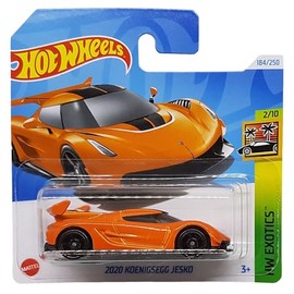 Hot Wheels 2020 Koenigsegg Jesko HW Exotics 2/10 (184/250) HTF07 Orange 2024 + Short Card Protector Frikimonkey