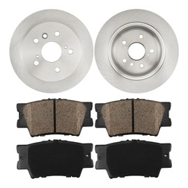 KAX Rear Brake Kit, Carbon Fiber Ceramic Brake Pads and Rotors | Fits Toyota Camry 2007-2011, Lexus ES350 2007-2012, Toyota Avalon 2008-2012, Automotive Replacement Brake Kit