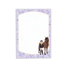 Letter Pad with Envelope for Children Horse with Girls Stationery Set (A5 Pad with 25 Sheets + 15 Envelopes)