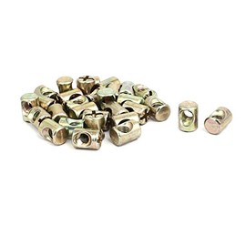 Sourcingmap 30pcs M6x13mm Barrel Bolt Cross Dowel Slotted Furniture Nut for Beds Chairs