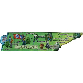Tennessee - Acrylic State Map Refrigerator Magnet