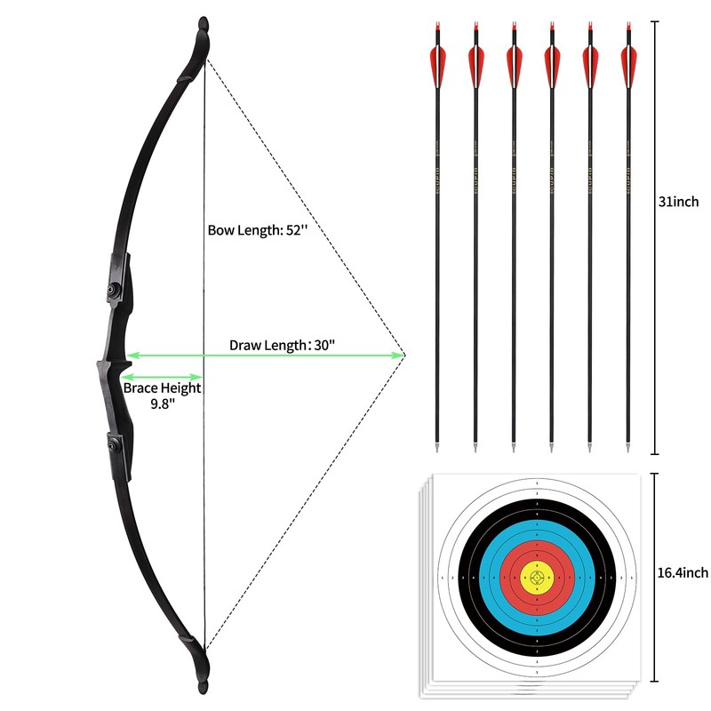 LWANO Recurve Bow for Adults - Archery Takedown Bow and