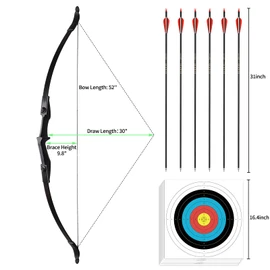LWANO Recurve Bow for Adults - Archery Takedown Bow and Arrow Set for Adult/Youth/Teens Beginners Target Practicing, Left & Right Handed, 20/30/40lbs (30lbs)