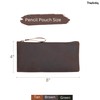 Antiq Leather Pencil Pouch, Currency Pouch, Zippered Pouch for Paper