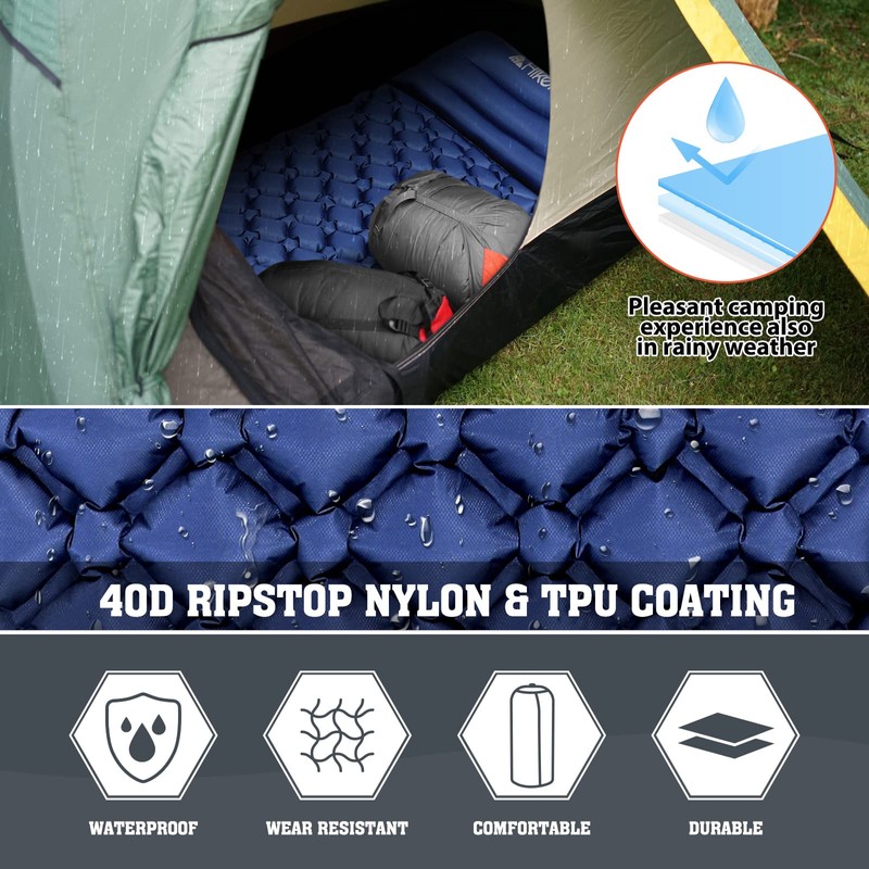 Hikenture Camping Sleeping Mat, Small Pack Size, Ultralight Sleeping Mat,