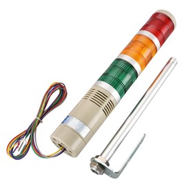 Heschen Industry Signal Light Tower Stack Light, 12VDC, Industrial Buzzer, Red Green Yellow LED light, Alarm Warning,