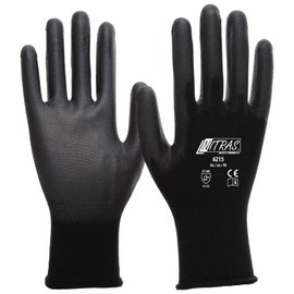 Nitras 6215 Nylon Work Gloves PU Coated XXL Black