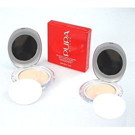 2 x PUPA Milano Silk Touch Compact Powder 11g / 38oz Compact Face Powder wth Aloe Vera - Shade/Colour 01