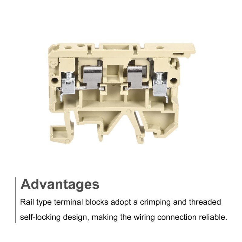 sourcing map DIN Rail Mount Fuse Holder Terminal Blocks Screw