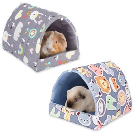 UPINS UPINS 2 Pack Guinea Pig Bed, Guinea Pig Hideout Washable Small Animal House Cage Accessories for Dwarf Rabbits Chinchillas Hamsters Hedgehogs Ferrets Bearded Dragons and Rats
