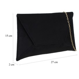 Girly Handbags Womens Plain Suede Clutch Bag - Black