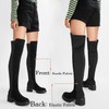 ErikenUrben Women Black Thigh High Boots Suede Over The Knee