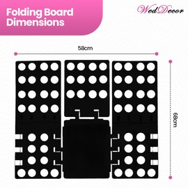 WedDecor Tshirt Folding Board Black | Fast Speed Clothes Shirt Folder Organizer Premium Plastic Folding Board | Laundry Folding Board | Tshirt Organizer Easy And Fast Folding Board for Adult and Kids