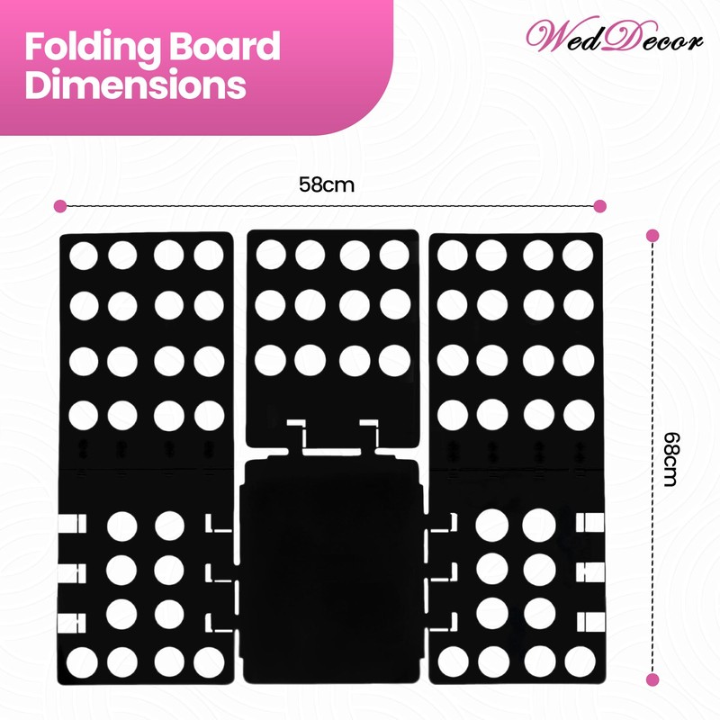 WedDecor Tshirt Folding Board Black | Fast Speed Clothes Shirt