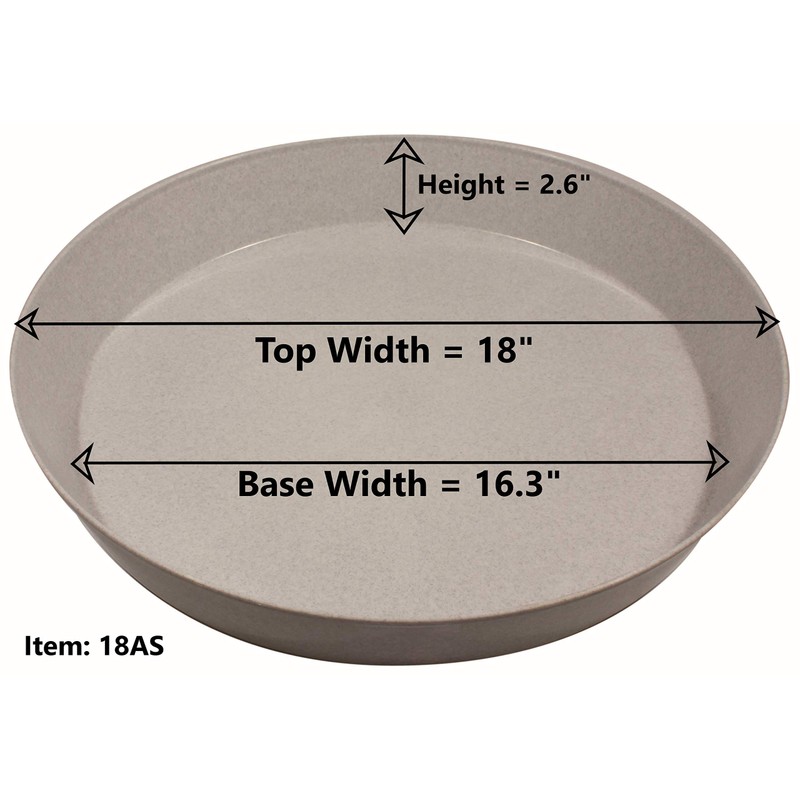 Austin Planter 18inch Saucer Black Polypropylene for Indoor and Outdoor