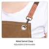EWIZ Cotton Canvas Apron Adjustable Cross-Back straps with Three Pockets