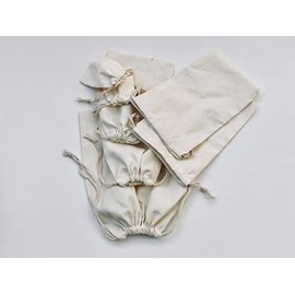 Cotton Muslin Bags, 100% Organic Cotton with Double Drawstring. Premium Quality Reusable Eco-Friendly Natural Muslin Bags. (25, 6 x 8 Inches)