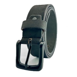 Glamicci Genuine Leather Belt | Trim to Fit | Leather Belts for Men/Women | 1.5"/38mm Wide, up to 40” Waist-RB3 (Strap 125cm/48”) (BLACK NUBUCK)