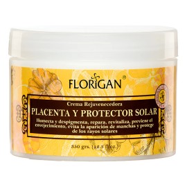 Crema Rejuvenecedora Placenta Y Protector Solar 350grs. Piel Seca Y Manchada Día