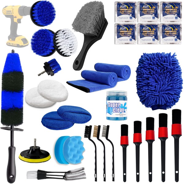 Cuoreca 31pcs Car Detailing Kit Interior and Exterior Cleaner, Car