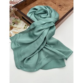 Xirhoot Hijab - Bufanda hiyab para mujer, con textura de hiyab de satén, hiyab, Azul turco, Estándar