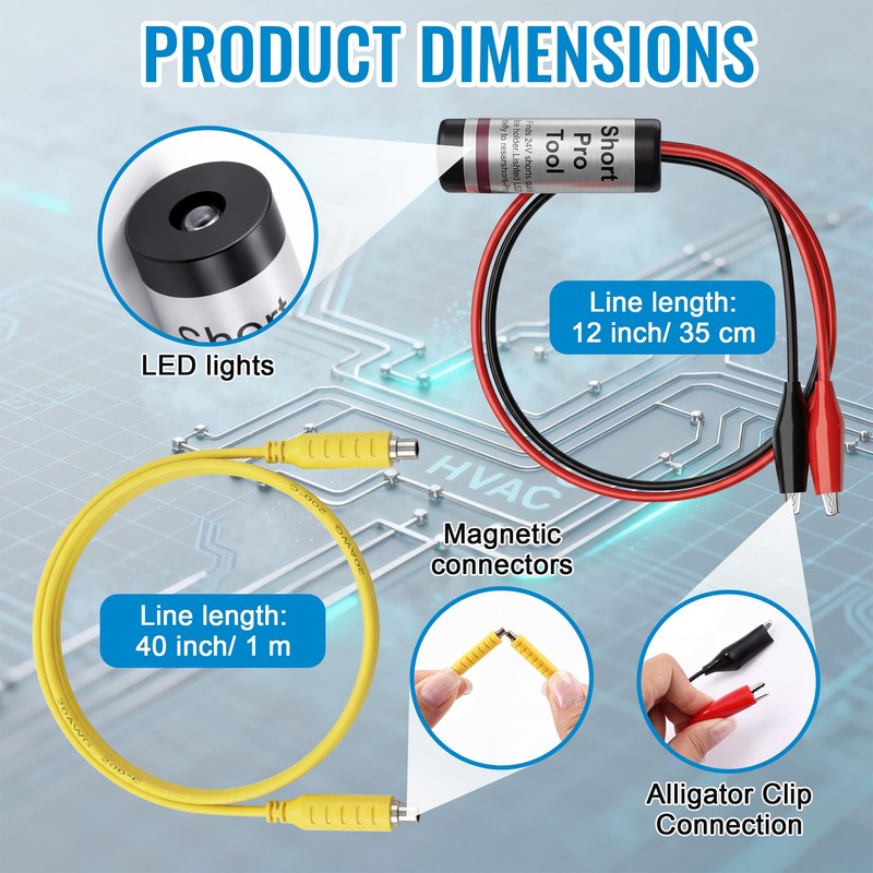 Gulfmew HVAC Short Finder Kit for 24 VAC Circuits, Short