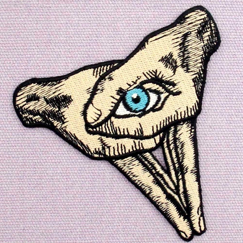 Eye On Heart Hand Sign Patch Embroidered Applique Badge Iron