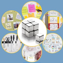 Neodymium Magnets, Pack of 25, Cube Magnet 10 mm, Strong Neodymium Cube Magnets, for Magnetic Board, Glass Board, Fridge, Whiteboard