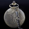 Tiong Bronze Pocket Watch Hollow Blue Starry Design Roman Numerals