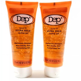 DEP 2 Pack Dep Level 5 Ultra Hold Styling Gel Max Strength 6.3 Oz NEW Japanese