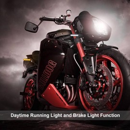 Kinstecks 4PCS Motorcycle Indicators - Flowing Turn Signal Lights, Daytime Running and Brake Lights - 12V LED Amber White Red for Motorbike