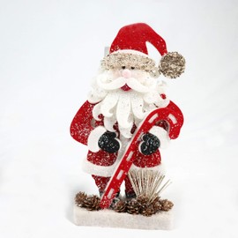 SHATCHI Red/Grey Santa Christmas Tabletop Figures Window Wall Door Holiday Home Xmas Glitter Foam Showpiece Decorations, 72cm/52cm/42cm/32cm, 32 CM