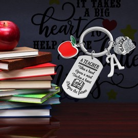 Teacher Gifts for Women, Teacher Keychain Teacher Gifts Teacher Appreciation Gifts for Women, Silver, Medium