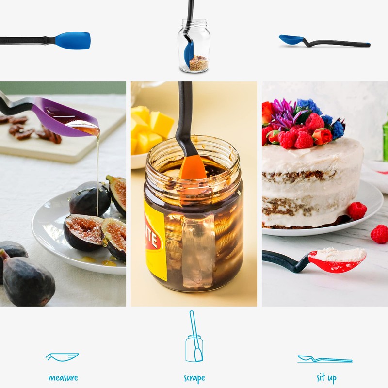 Dreamfarm Mini Supoon Non-Stick Sit-Up Silicone Scraping Cooking Spoon, Jar