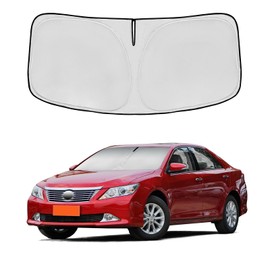 Windshield Sun Shade for Toyota Camry 2012-2017 Double Layer 240T Front Window Shade Custom Fit Camry Sun Visor Foldable Shade Blocks UV Rays Summer Must Have Car Accessories