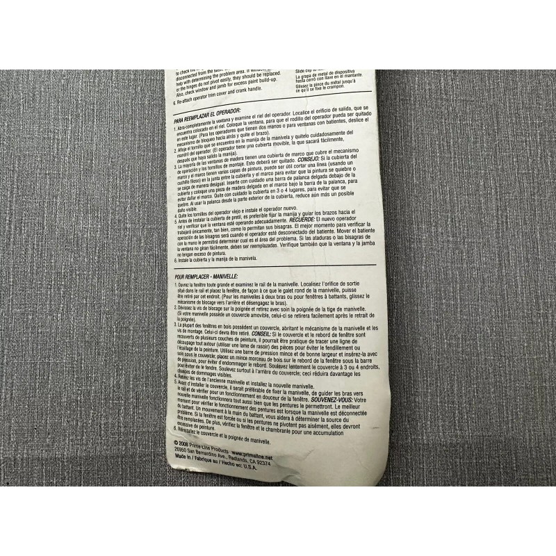 Prime Line Casement Window Operator - 9 1/2" Left Hand