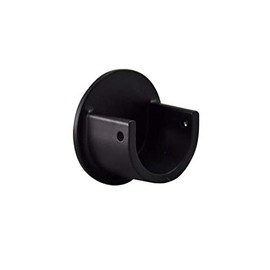 Your Home Online Metal 19mm & 28mm Curtain Pole Recess Wall Bracket Black Chrome Brass Copper (Matt Black, 19mm Quantity 2)
