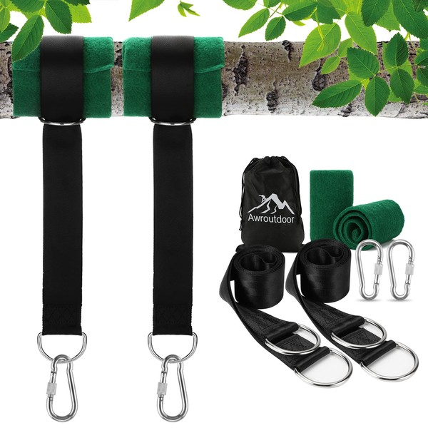 Awroutdoor Tree Swing Hanging Straps - Ultra Strong 1.5M/5ft Hammock