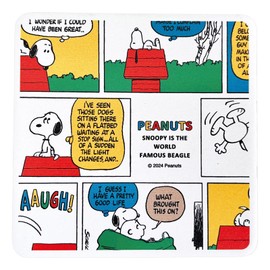 Peanuts 607552 Snoopy Characters Water Absorption Ceramic Coaster, Approx. Diameter 3.9 x 3.9 inches (10 x 10 cm), Comics, Retro Color, Tableware, Goods, Snoopy Miscellaneous Goods, White