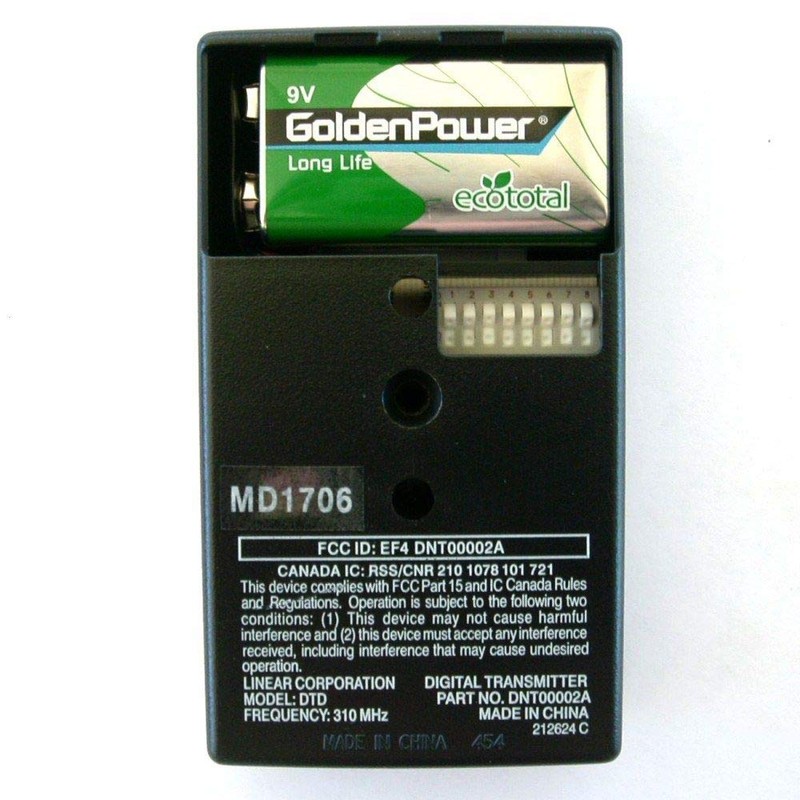 Linear Delta-3 DT 1- Button Visor Gate Garage Door Opener